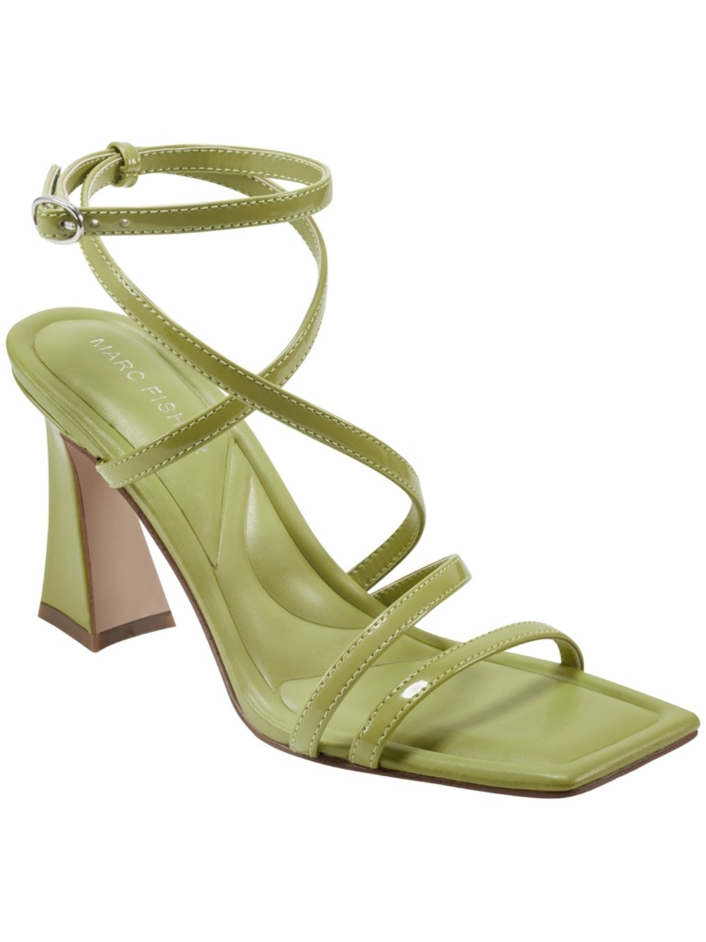 Marc Fisher Mahima Strappy Square Toe Heel Sandals Light Green 5.5